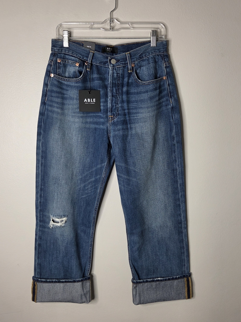 ABLE The Whitney Boyfriend Button-Fly Jeans